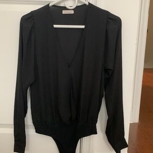 Black blouse bodysuit
